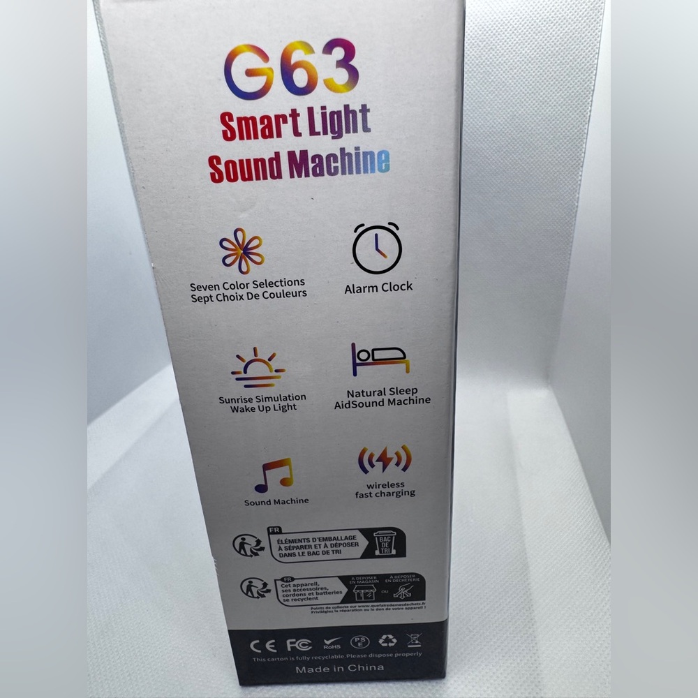 Smart Light/Sound machine/wireless charger/bluetooth/alarm clock NEW - Picture 4 of 4